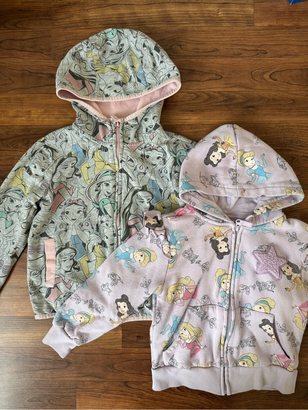Disney | Girls' Hooded Zip-Up Sweatshirt with Princess Print